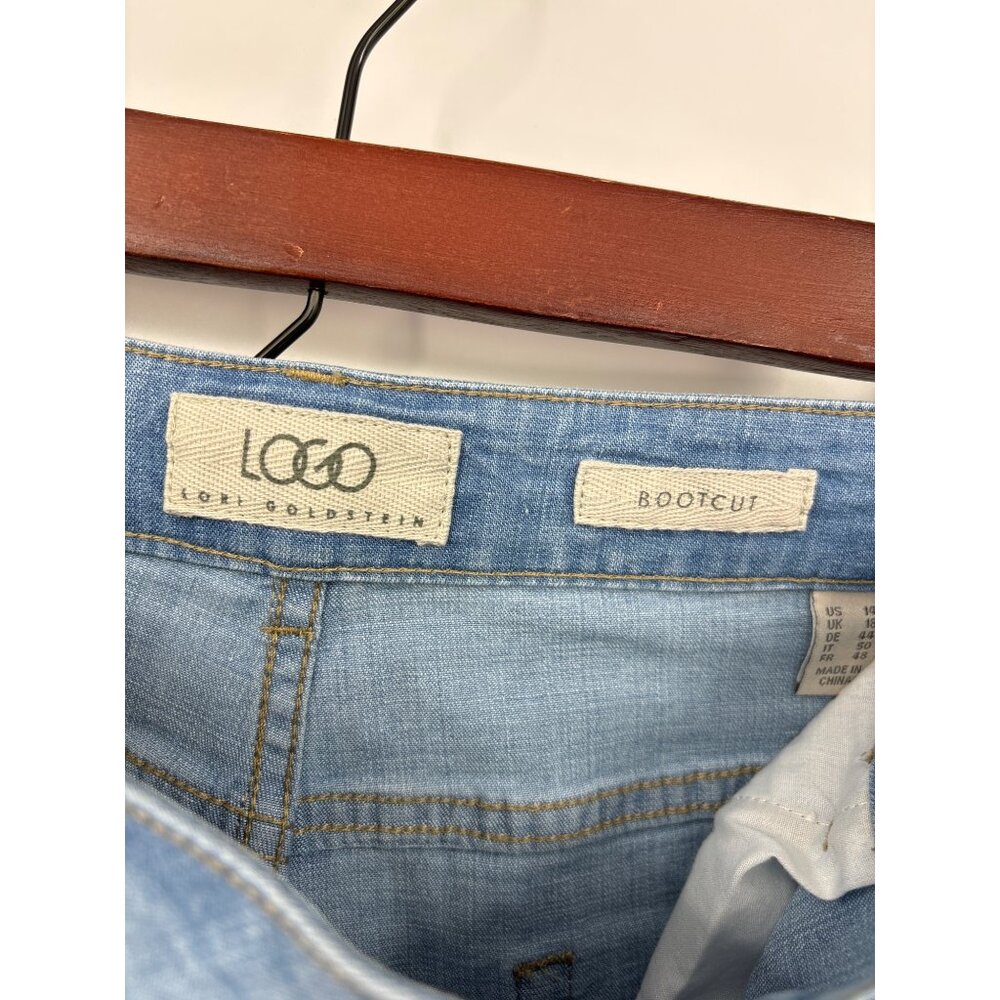 LOGO by Lori Goldstein Lightweight Bootcut 5-Pocket Jeans Light Wash 14 NWOT - Picture 5 of 7